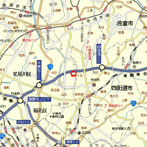 四街道支店までの地図